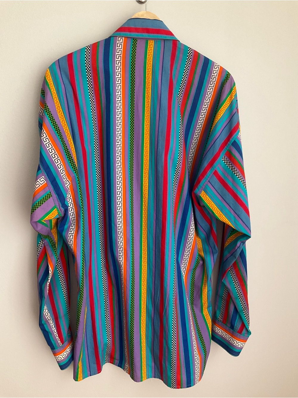 Vintage Versace Jeans Couture Multicolor Striped Button Down Shirt - Medium - Picture 8 of 11